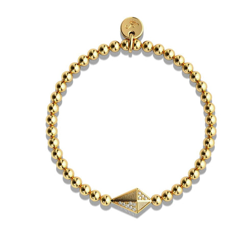 Cerf-volant | Or 18 carats | Bracelet à breloques en cristal